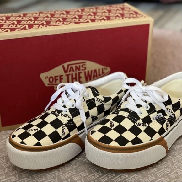 VANS Era Stacked Checkerboard Slip On Canvas Shoes - Picture 1 of 2